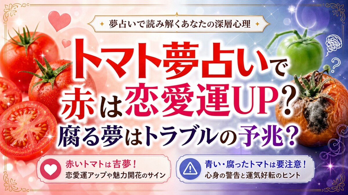 トマト夢占いで赤は恋愛運UP?腐る夢はトラブルの予兆?